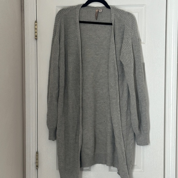 MISA Long Line Cable Knit Cardigan Gray Size XL Excellent Condition - Picture 1 of 3